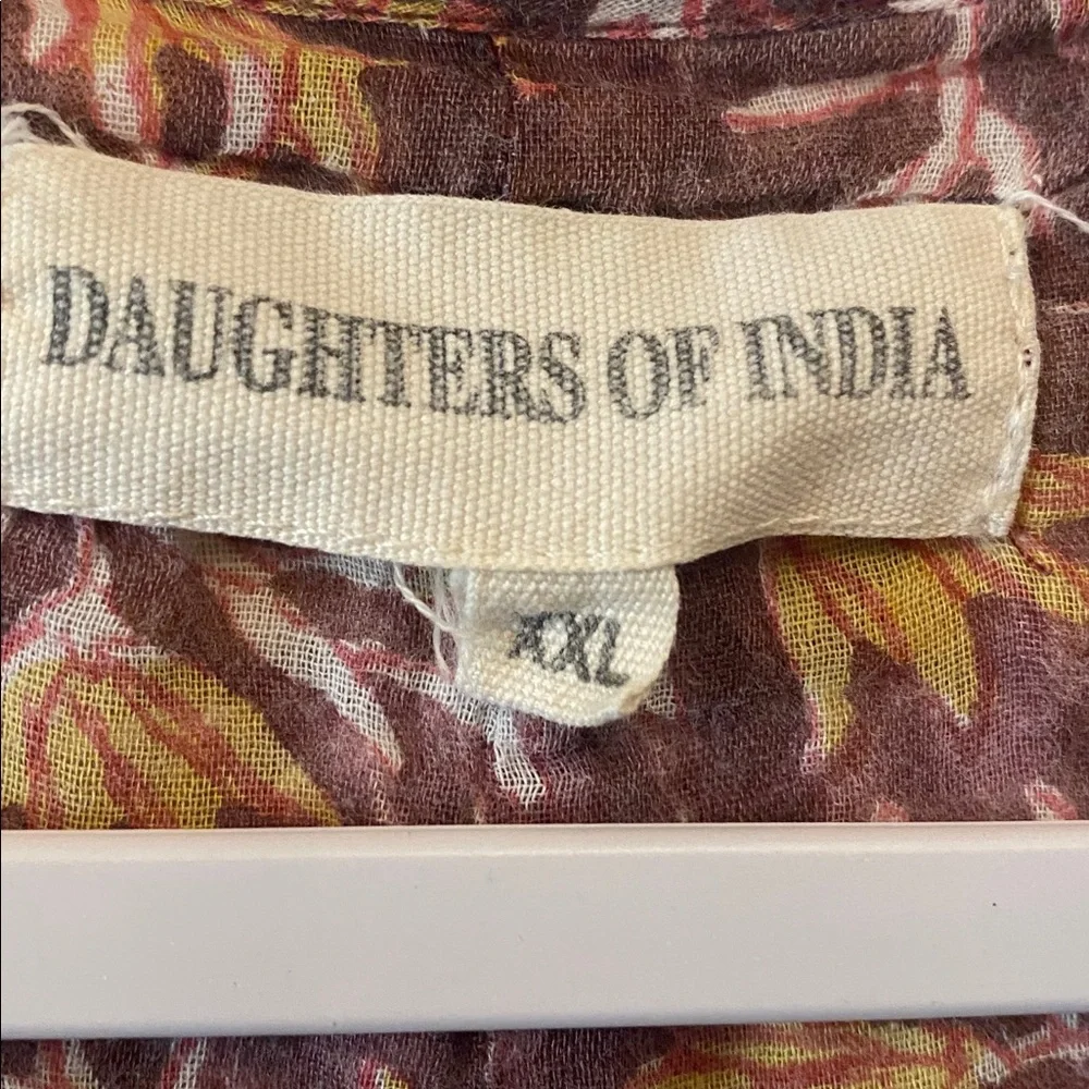 Flawed Daughters of India Women Kyra Midi Dress Sumac XXL Balloon Bohemian - Picture 6 of 11